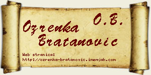 Ozrenka Bratanović vizit kartica